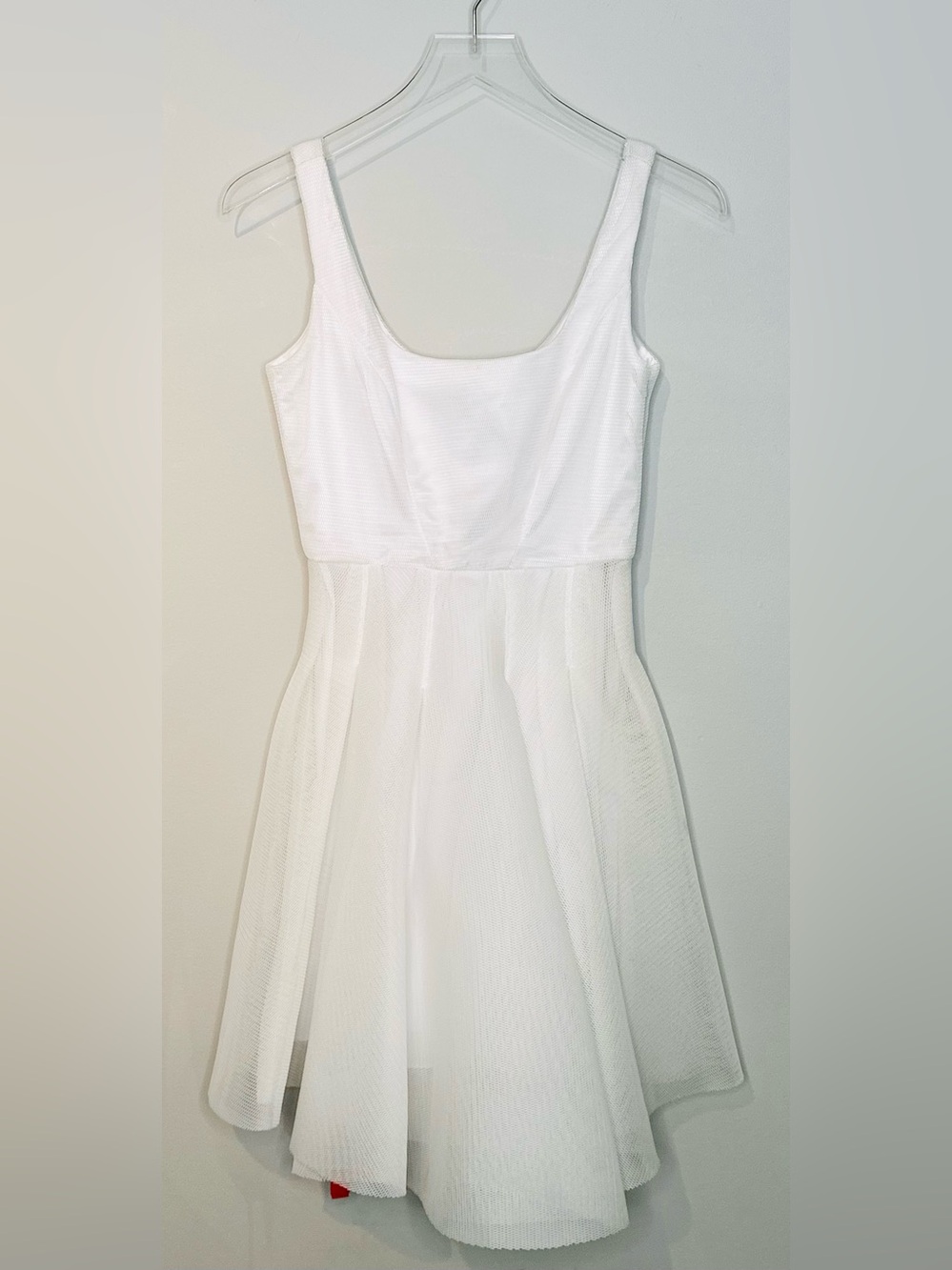 Milly White Mesh Fishnet Scuba Sleeveless Fit-and-Flare Dress NWT